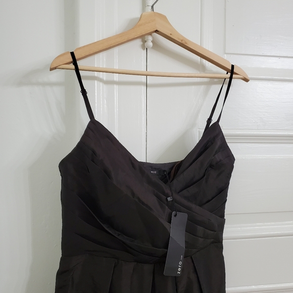 Zero nwt European chocolate brown formal dress 40 - Picture 2 of 5